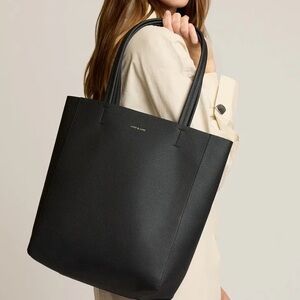 Black Leather Tote Bag